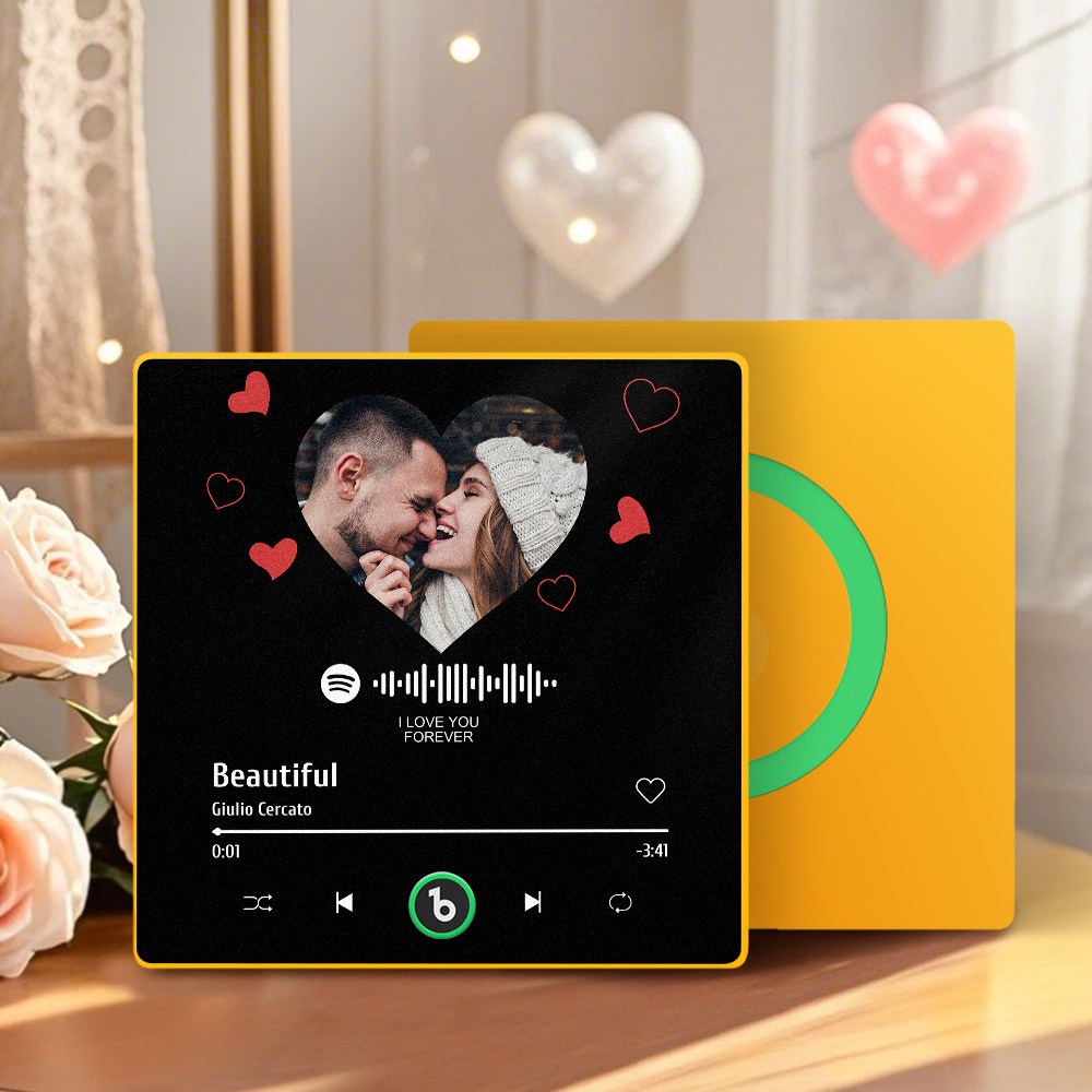 Custom Couple Commemorative Photo Music Fridge Magnet Personalized Photo Music Fridge Magnet Valentine Gift for Her Anniversary Gift for Him