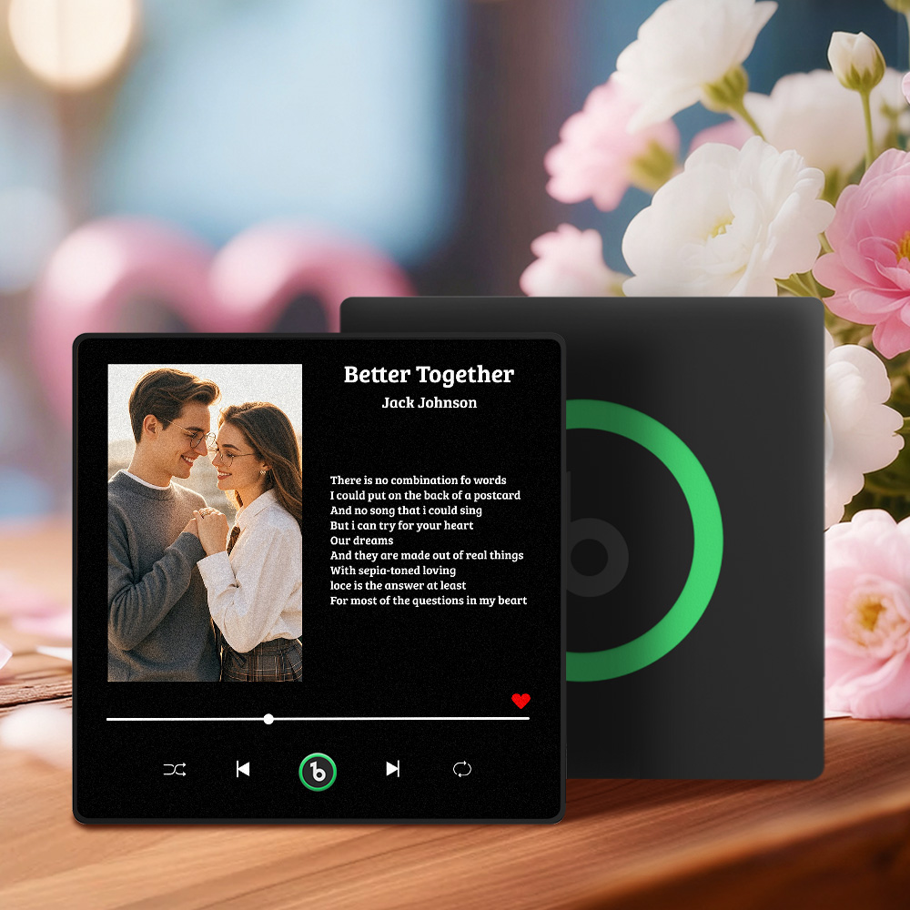 Custom Lyric Music Fridge Magnet Personalized Couple Photo Song Quote Decor Interactive Gift