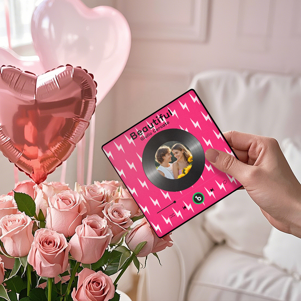 Custom Fridge Magnet Vinyl Cover Photo Music Player Fridge Magnet with Photo Valentine's Day Gifts For Couple