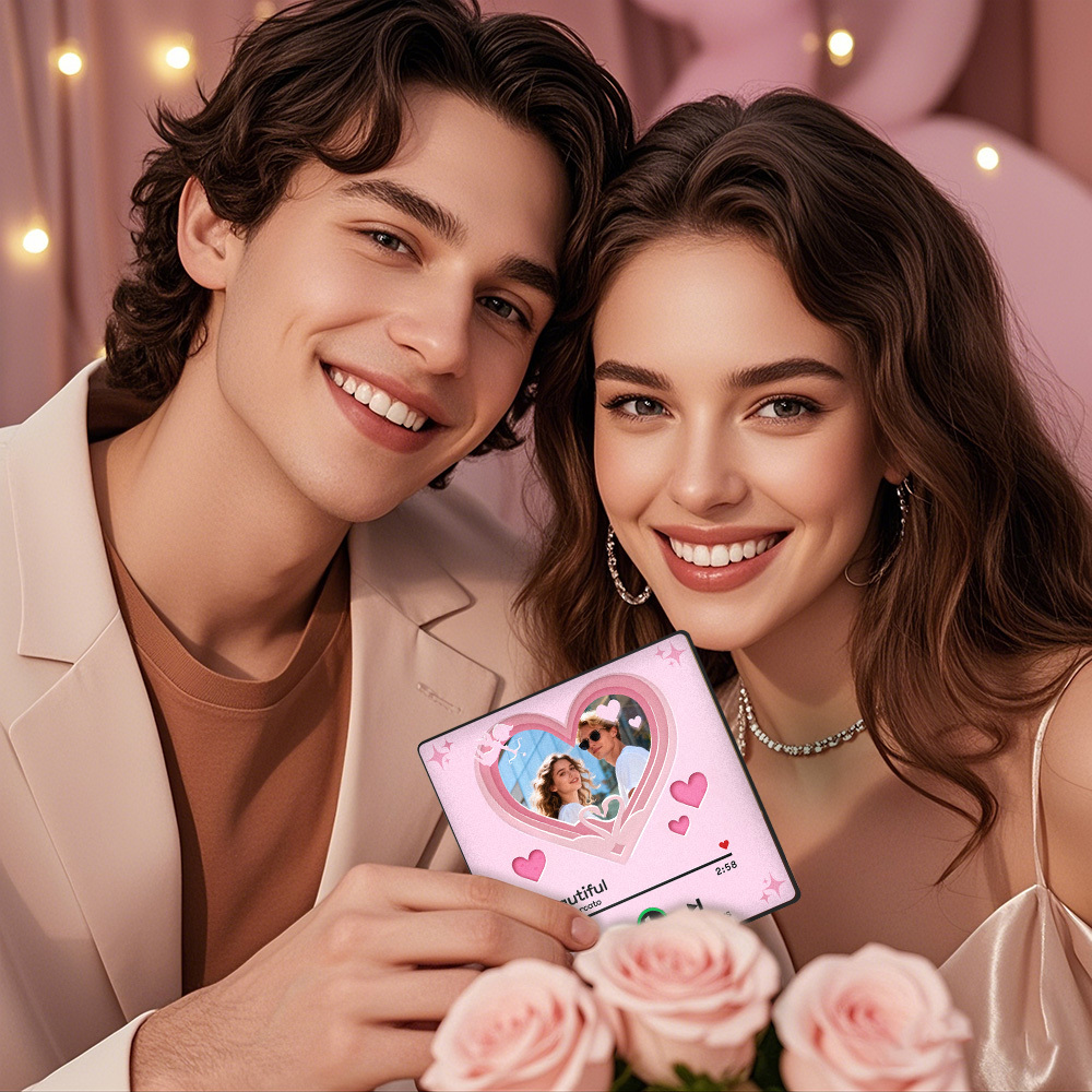 Custom Music Fridge Magnet Personalized Photo Music Gift For Valentine Best Gift For Couple