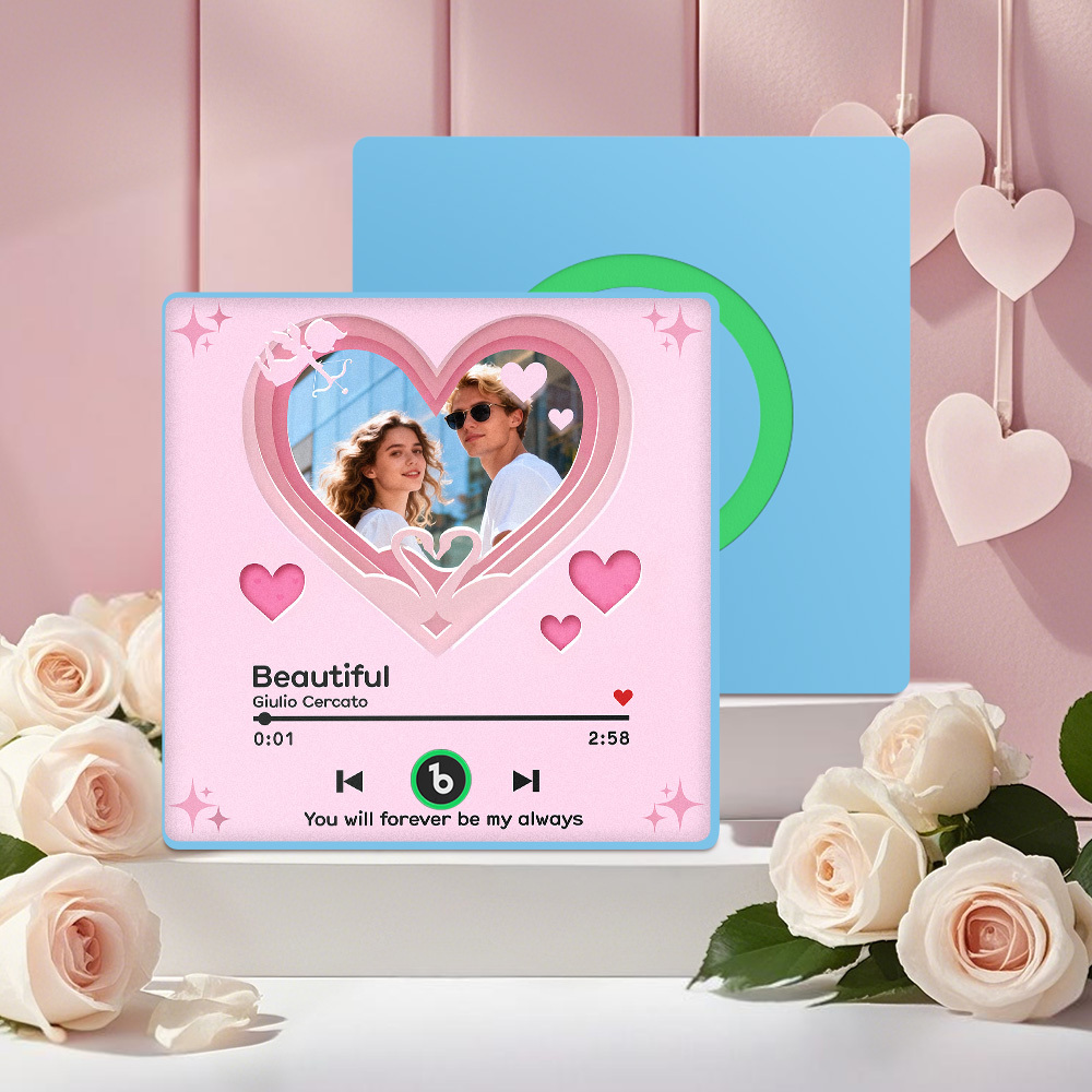 Custom Music Fridge Magnet Personalized Photo Music Gift For Valentine Best Gift For Couple