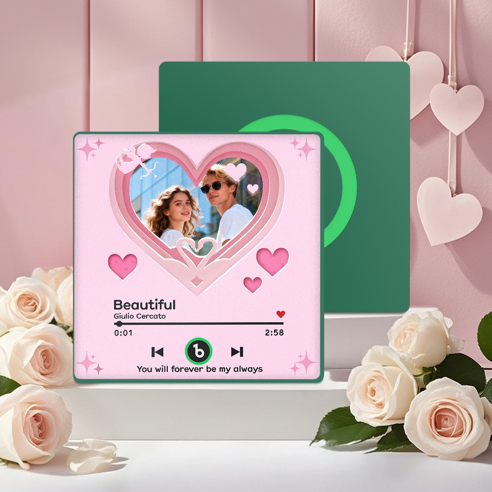 Custom Music Fridge Magnet Personalized Photo Music Gift For Valentine Best Gift For Couple