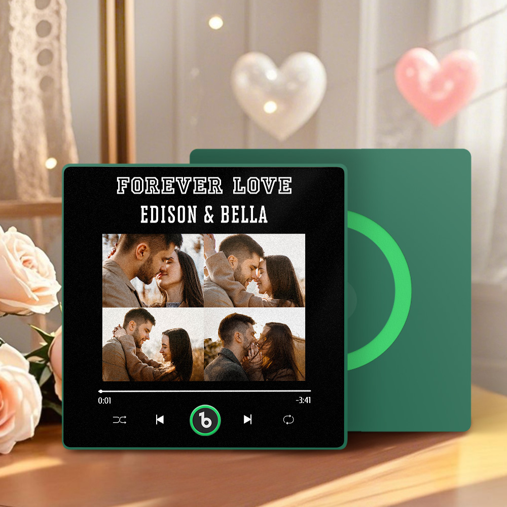 Custom Music Fridge Magnet Personalized 4 Photos Song Magnet Valentine's Day Gift Anniversary Gift for Lover