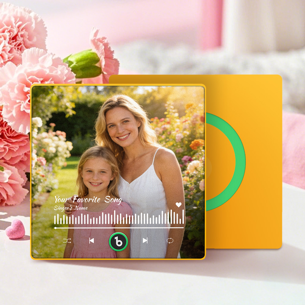 Personalized Song Fridge Magnet Custom Fridge Magnet With Music and Photo Mother's Day Gift