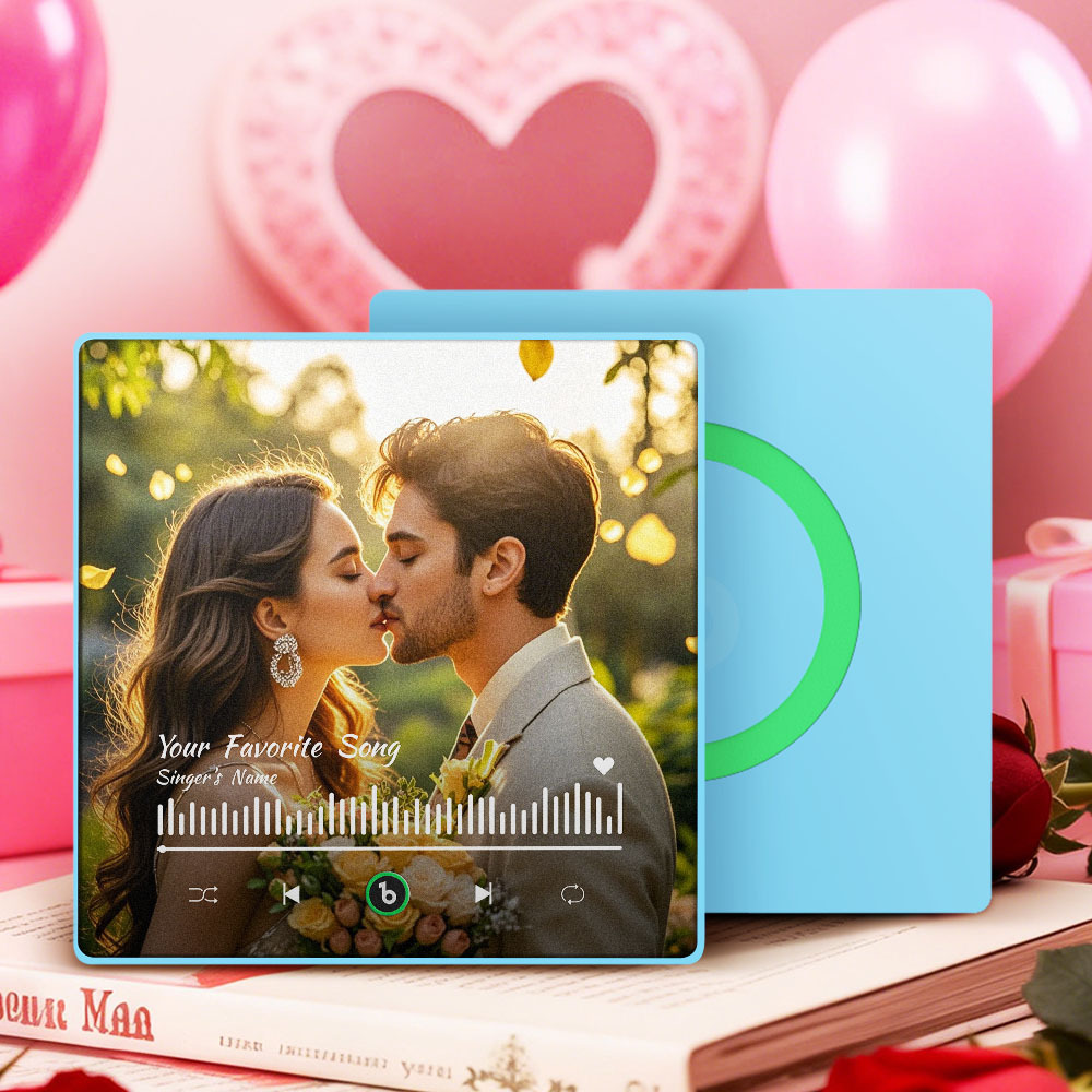 Personalized Song Fridge Magnet Custom Fridge Magnet With Music and Photo Gift for Valentine's Day