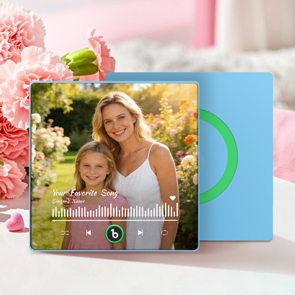 Personalized Song Fridge Magnet Custom Fridge Magnet With Music and Photo Mother's Day Gift