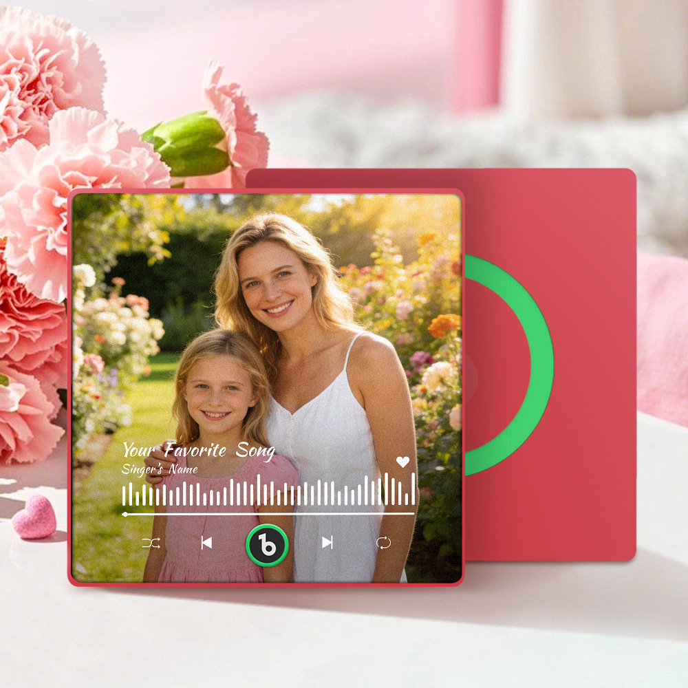 Personalized Song Fridge Magnet Custom Fridge Magnet With Music and Photo Mother's Day Gift