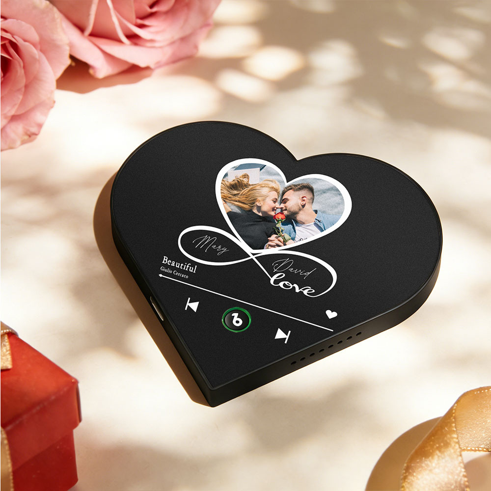 Custom Heart-Shaped Music Photo Fridge Magnet Romantic Gift for Couples Valentine's Day Gifts - Fridgebeats