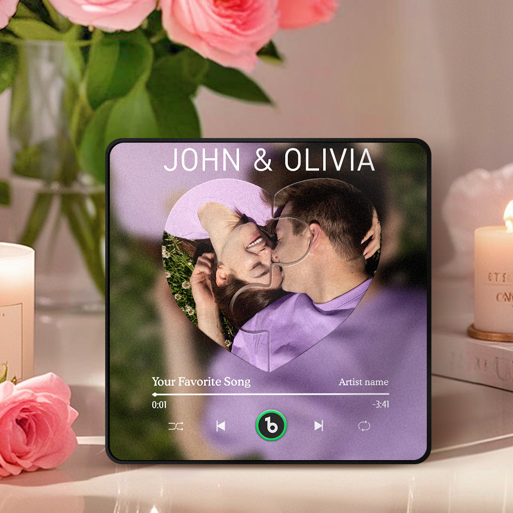 Custom Music Refrigerator Magnet Personalized Song & Photo Unique Gift for Music Lovers Sound & Image Keepsake Gift - MyCustomBrickFigures