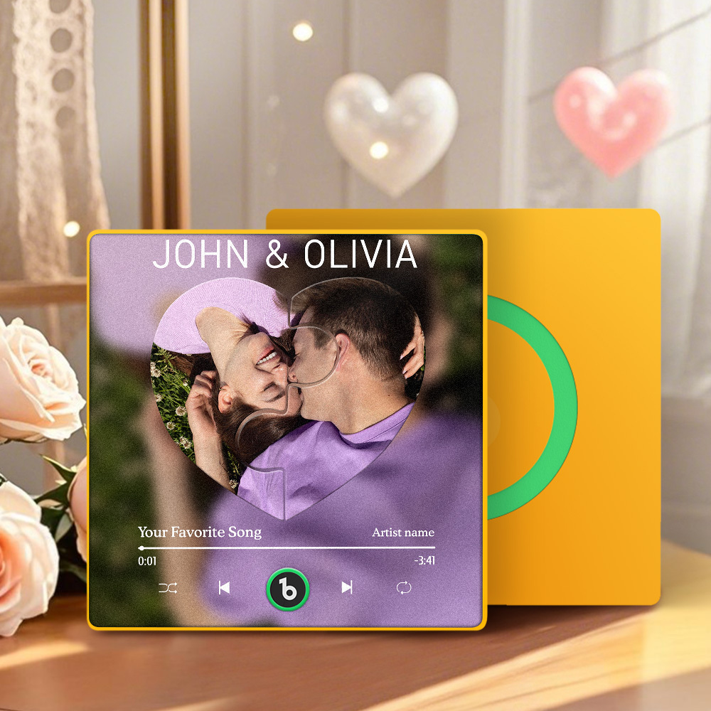 Custom Music Refrigerator Magnet Personalized Song & Photo Unique Gift for Music Lovers Sound & Image Keepsake Gift - MyCustomBrickFigures