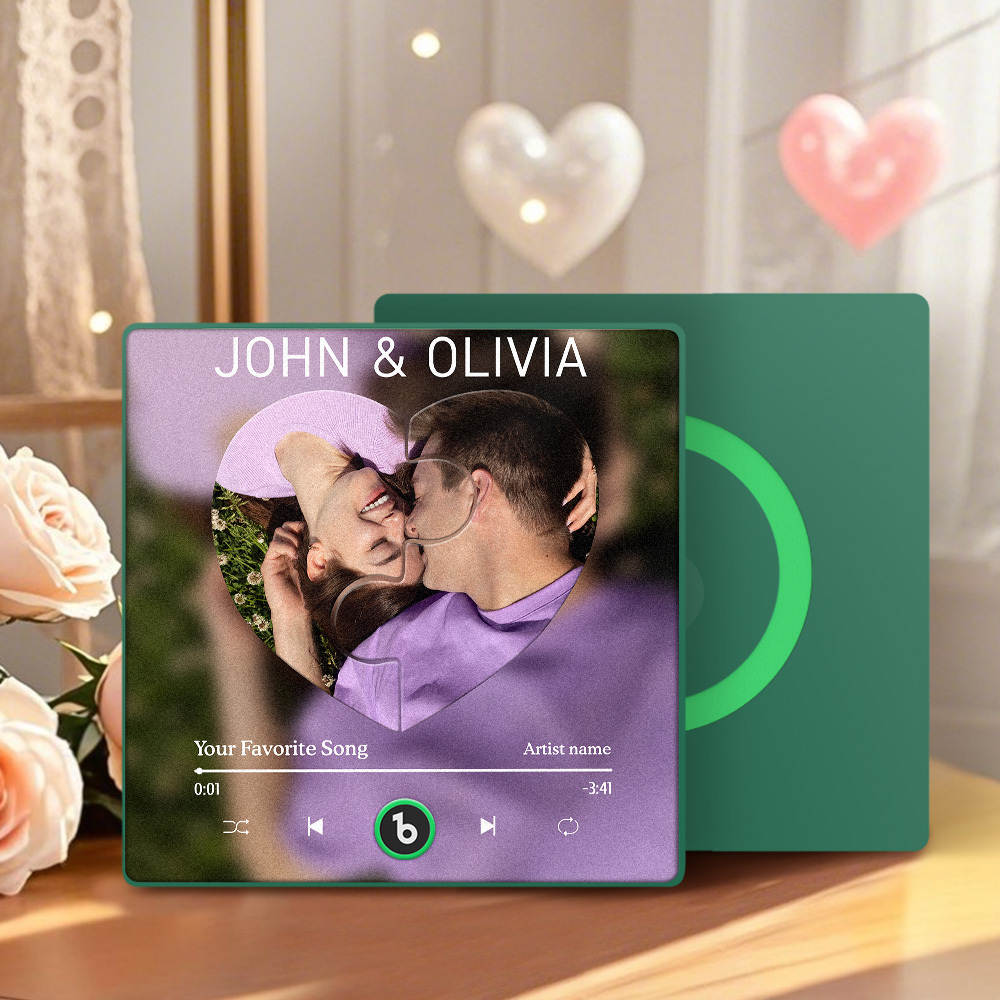 Custom Music Refrigerator Magnet Personalized Song & Photo Unique Gift for Music Lovers Sound & Image Keepsake Gift - MyCustomBrickFigures