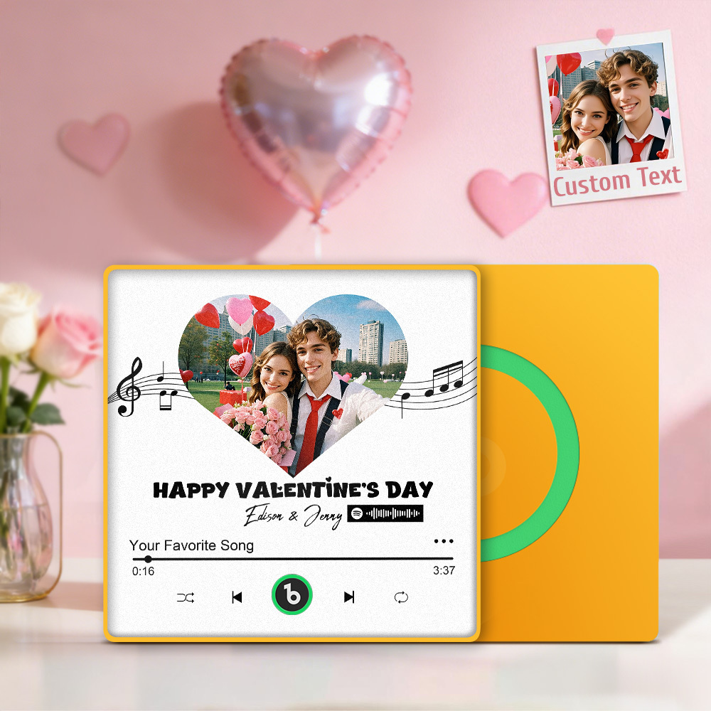 Personalized Music Player Fridge Magnet With Photo Custom Couple Magnet Romantic Anniversary Valentine’s Day Gift