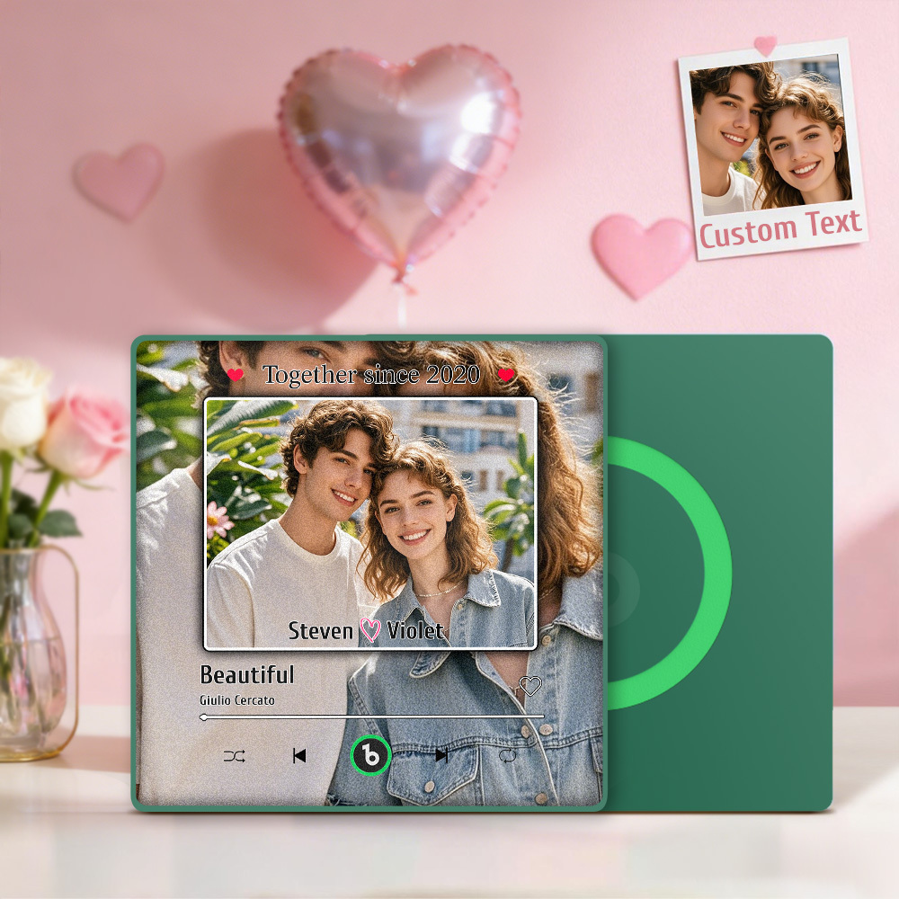 Custom Music Fridge Magnet Personalized Photo Song Magnet Valentine's Day Anniversary Gift for Couple