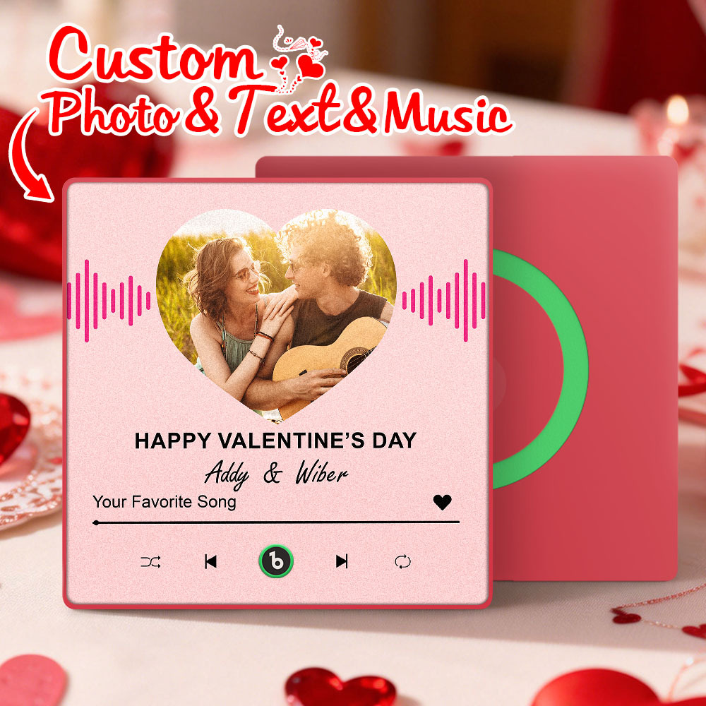 Custom Photo Music Fridge Magnet Personalized Photo Magnet With Music Valentine's Day Gift