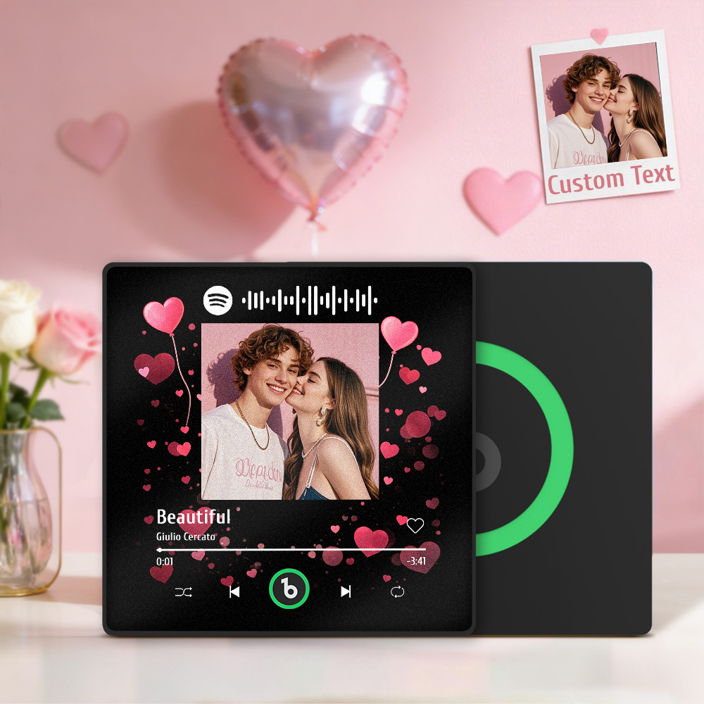 Customized Couple Photo Music Fridge Magnet Valentines Gift Personalized Refrigerator Magnets Gift For Her