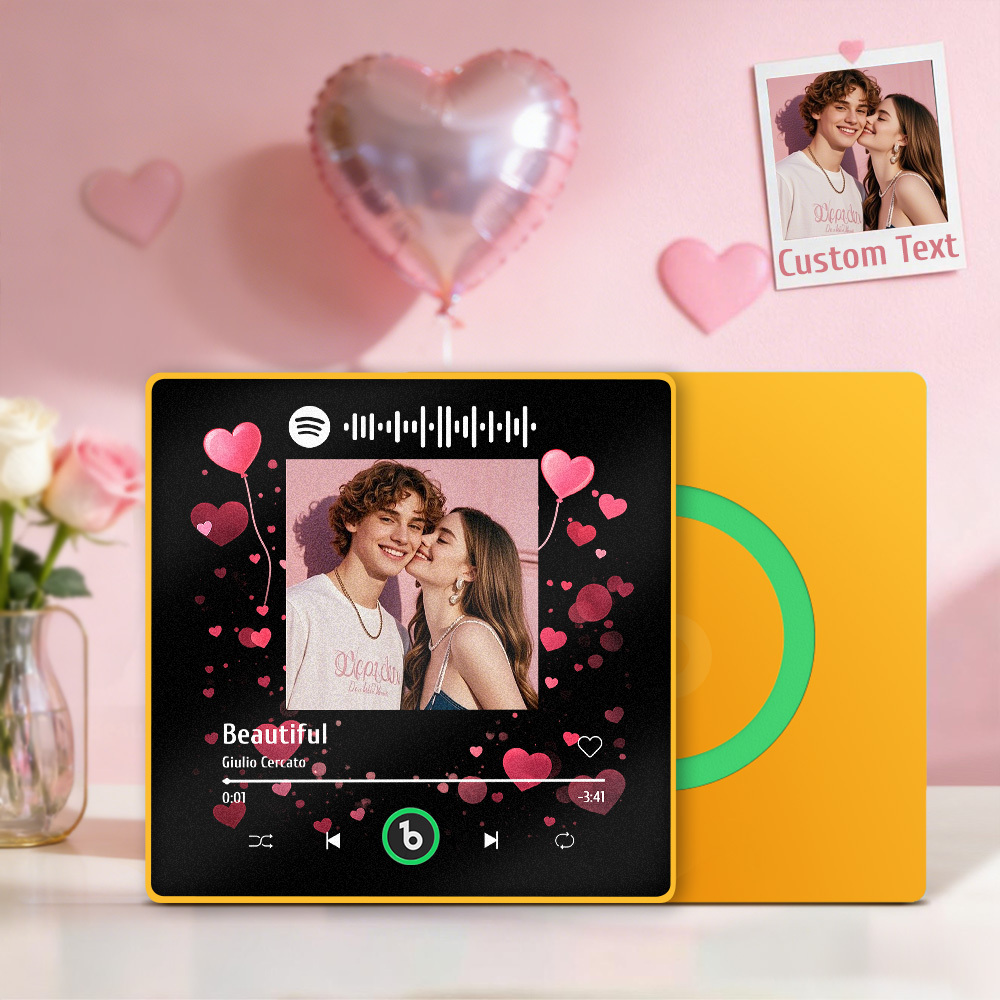 Customized Couple Photo Music Fridge Magnet Valentines Gift Personalized Refrigerator Magnets Gift For Her