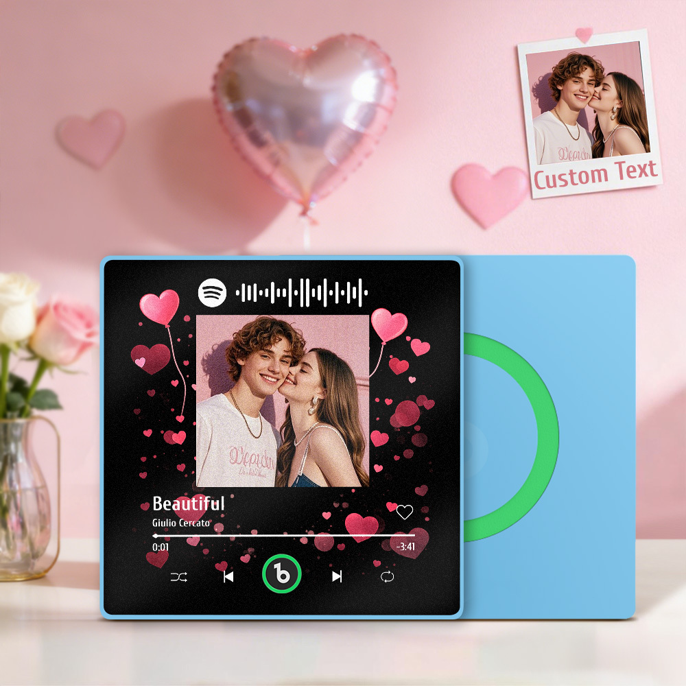 Customized Couple Photo Music Fridge Magnet Valentines Gift Personalized Refrigerator Magnets Gift For Her