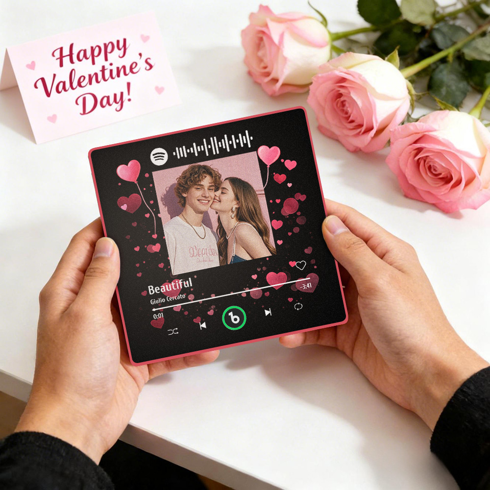 Customized Couple Photo Music Fridge Magnet Valentines Gift Personalized Refrigerator Magnets Gift For Her