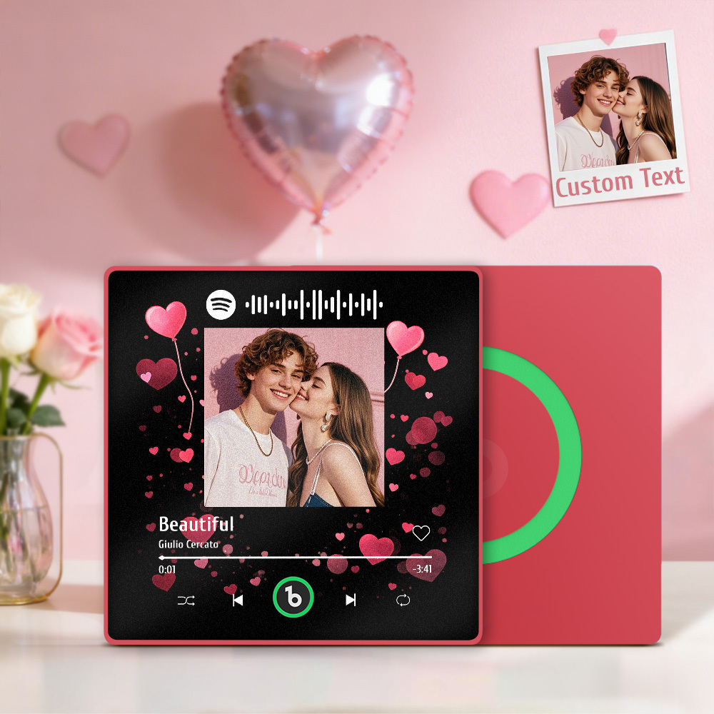 Customized Couple Photo Music Fridge Magnet Valentines Gift Personalized Refrigerator Magnets Gift For Her