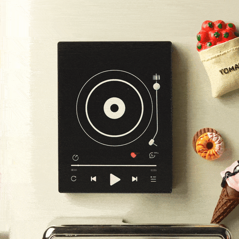 Personalized Vinyl Record Music Fridge Magnet – Custom Photo & Song Playback Magnet, Retro Music Wall Decor Gift for Couples & Family