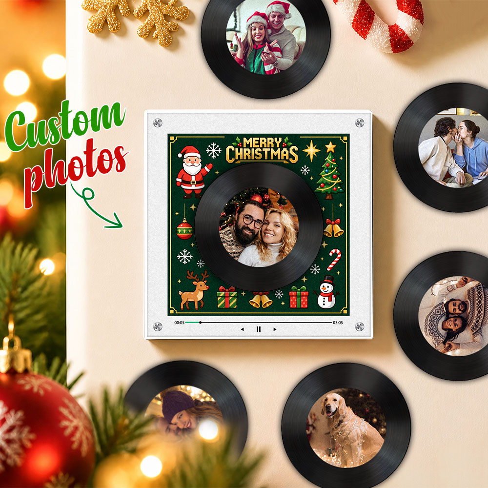 Custom Music Fridge Magnet Can Customize 1-6 Songs and Photos Vinyl Records to Preserve Beautiful Memories Gifts