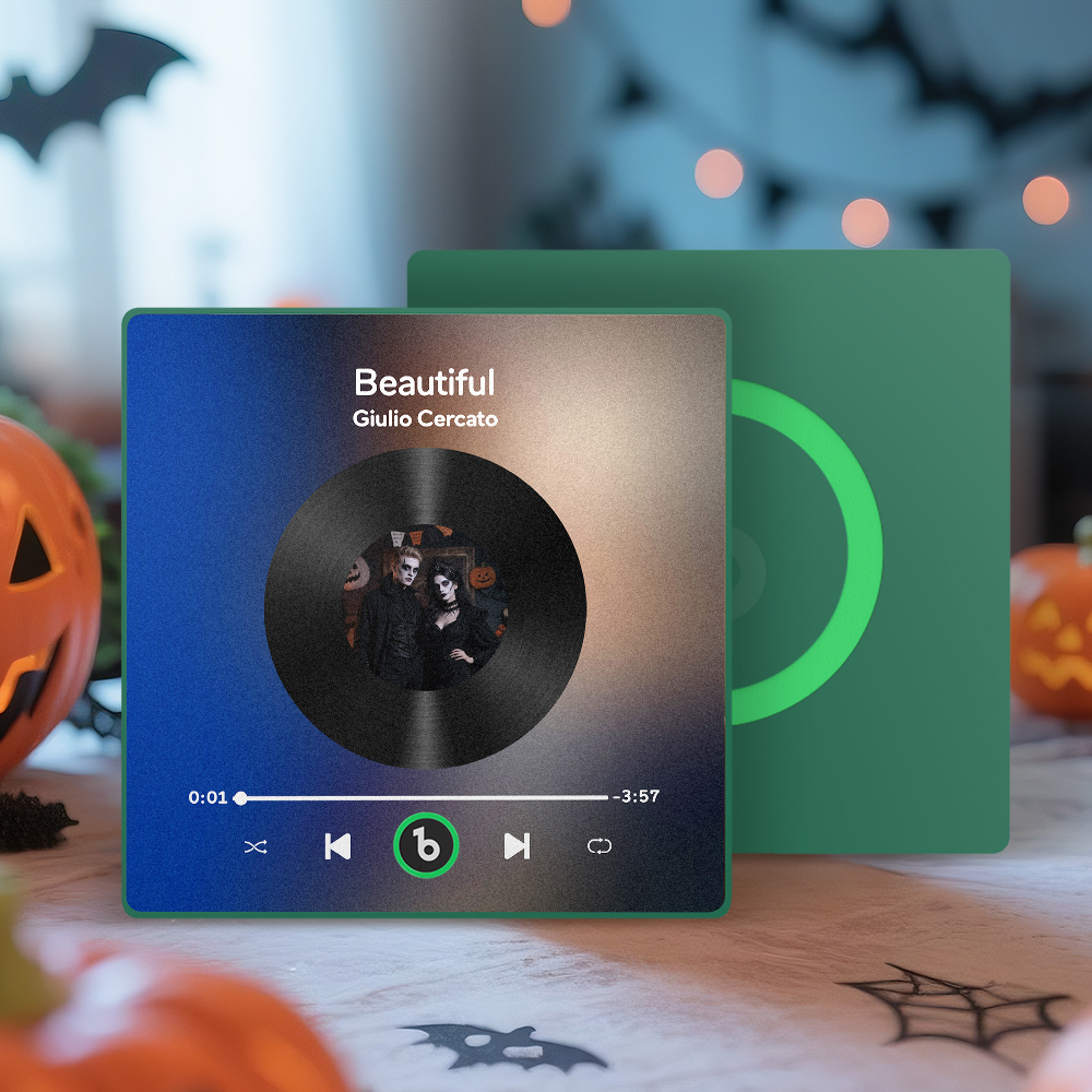 Custom Music Fridge Magnet Custom Colorful Frame Album Fridge Magnet Music Wall Photo Sticker Song Magnets That Can Play Music Halloween Gifts for Her