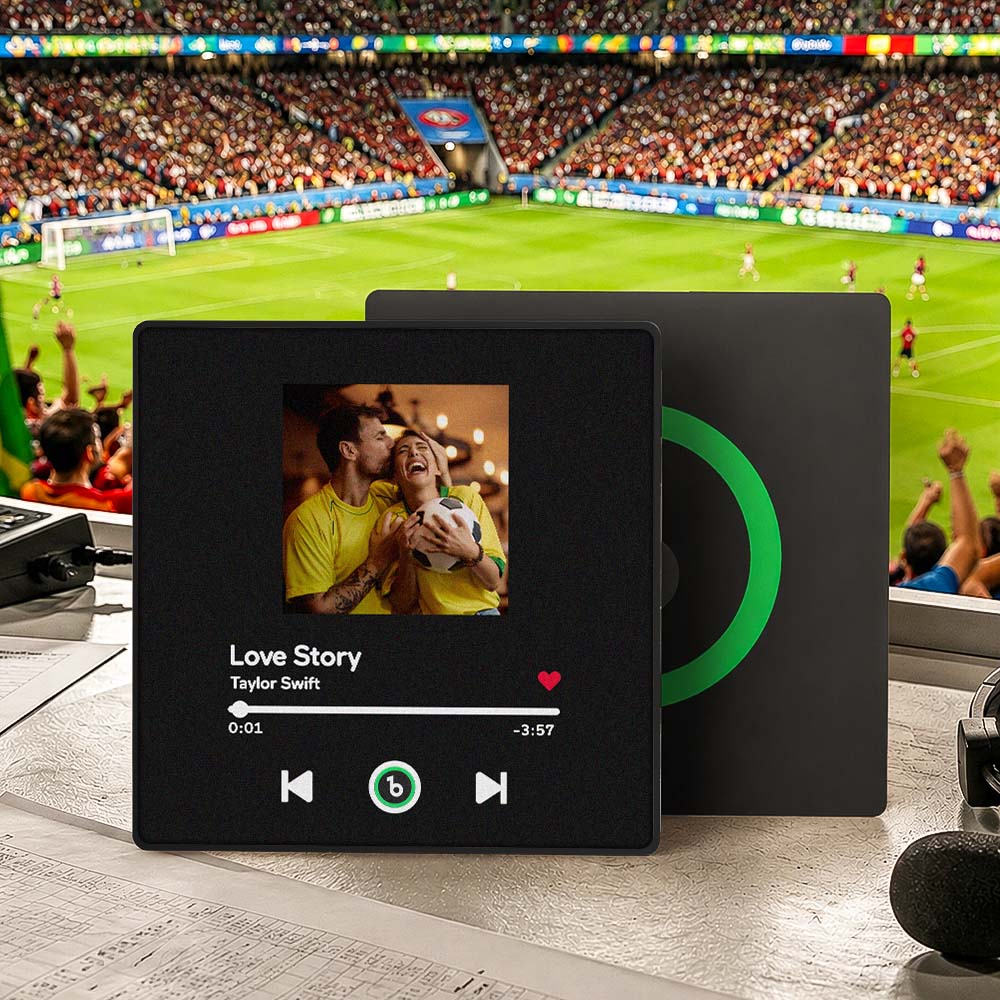 Personalized Music Fridge Magnet Colorful Frame The 2026 Global Football Game Album Fridge Magnet Can Play Songs Gift for Couple Can Upload Your Music