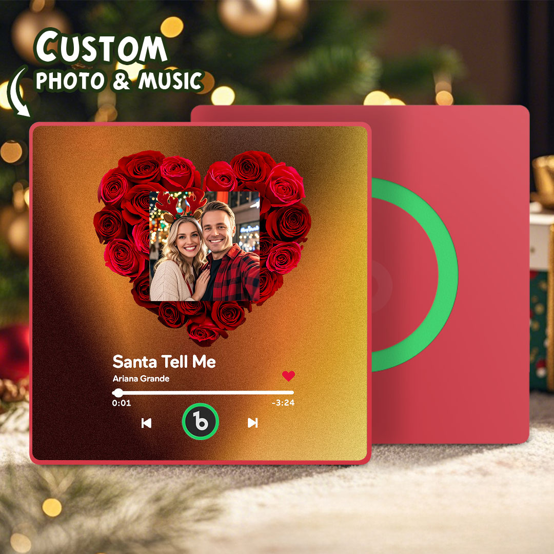 Custom Rose Music Fridge Magnet Personalized Music Fridge Magnet with Colorful Frame Anniversary Gift - Fridgebeats