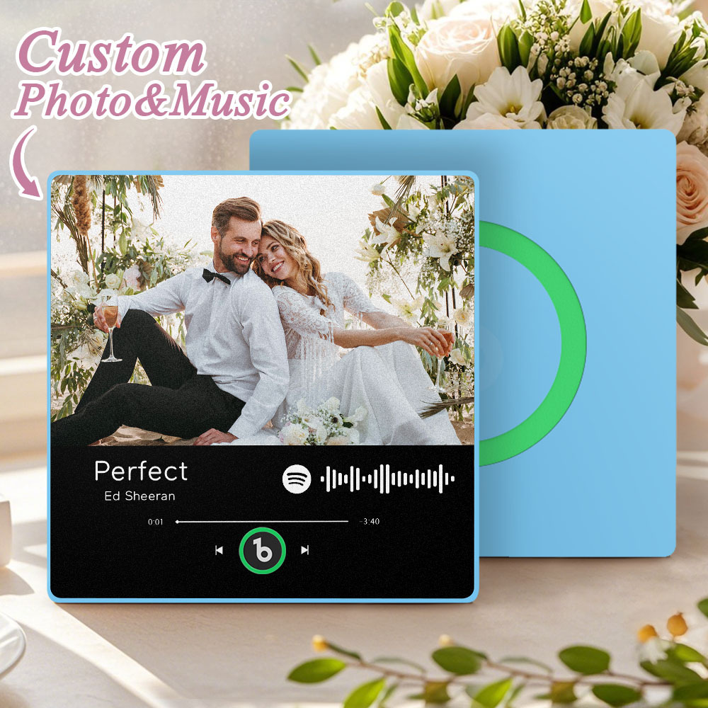 Custom Spotify Music Fridge Magnet Personalized Colorful Frame Album Fridge Magnet Music Wall Photo Sticker Song Magnets That Can Play Music Wedding Gifts for Her