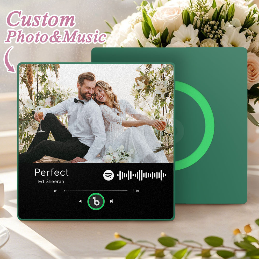 Custom Spotify Music Fridge Magnet Personalized Colorful Frame Album Fridge Magnet Music Wall Photo Sticker Song Magnets That Can Play Music Wedding Gifts for Her