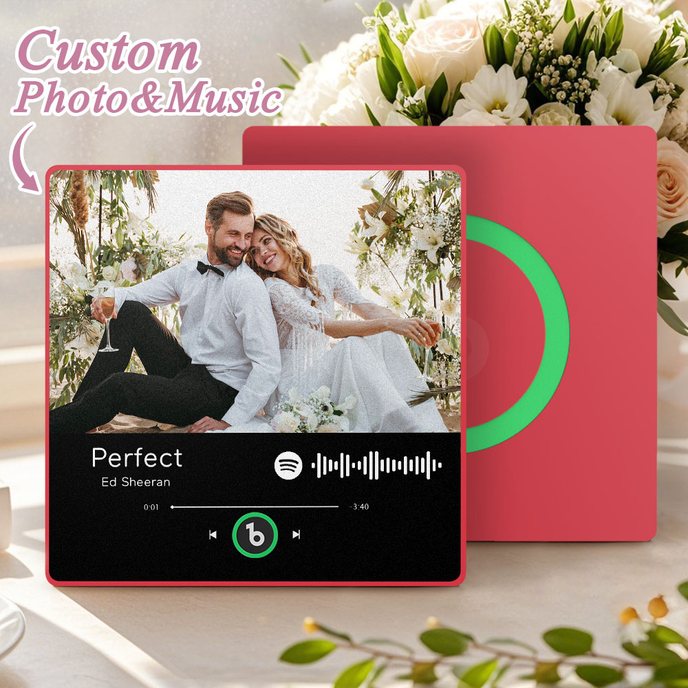 Custom Spotify Music Fridge Magnet Personalized Colorful Frame Album Fridge Magnet Music Wall Photo Sticker Song Magnets That Can Play Music Wedding Gifts for Her