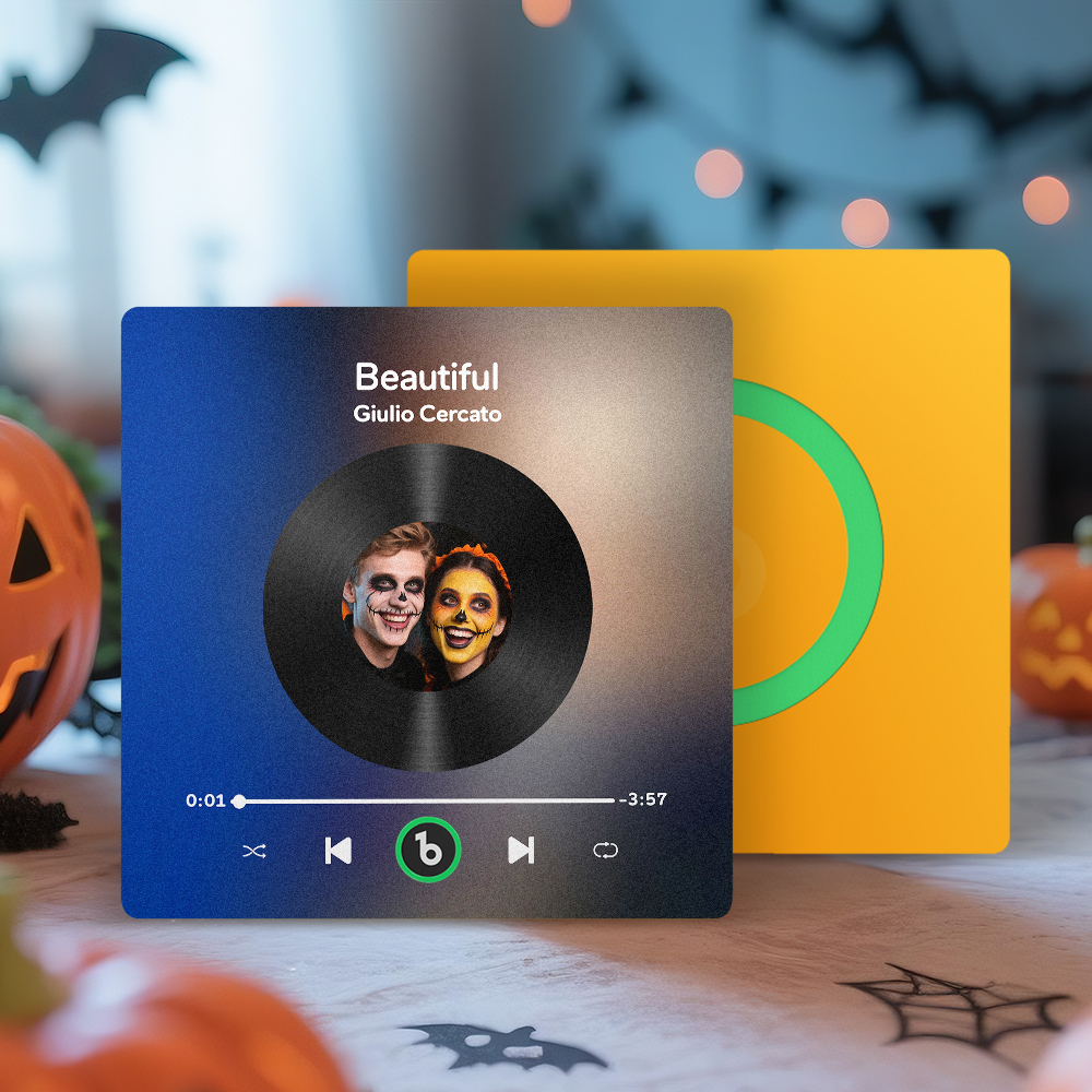 Custom Music Fridge Magnet Custom Colorful Frame Album Fridge Magnet Music Wall Photo Sticker Song Magnets That Can Play Music Halloween Gifts for Her