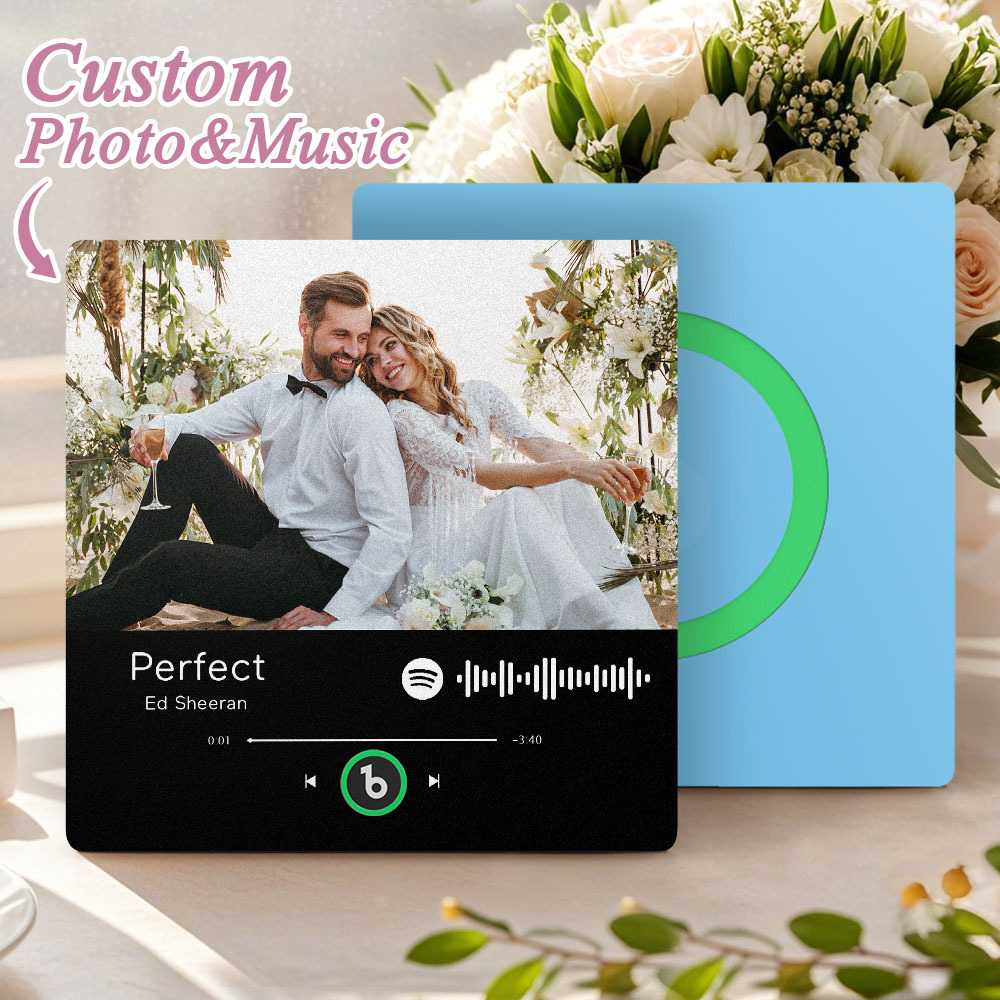 Custom Spotify Music Fridge Magnet Personalized Colorful Frame Album Fridge Magnet Music Wall Photo Sticker Song Magnets That Can Play Music Wedding Gifts for Her