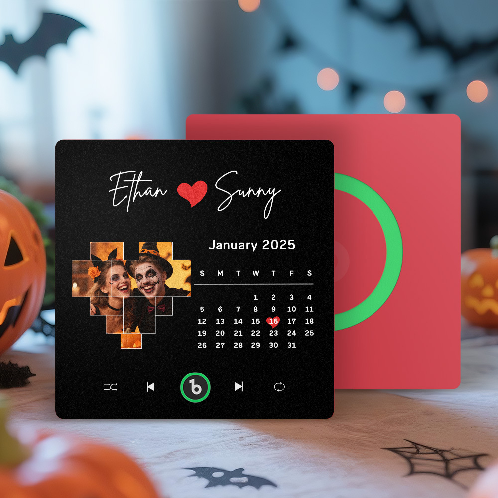 Custom Musical Fridge Magnets with Date Halloween Gifts for Lover