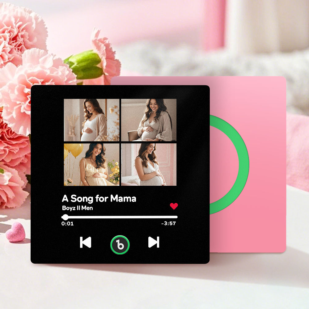 Personalised Music Fridge Magnet with 4 Photos FridgeBeats Mother's Day Gifts for Mum