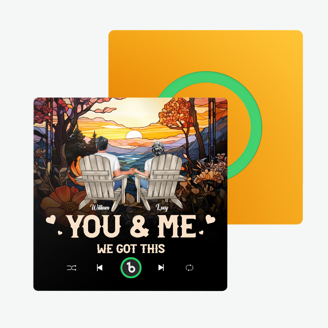 Custom Music Fridge Magnet Colorful Personalized Album Fridge Magnet That Can Be Played Song Anniversary Gift Sunset for Couple