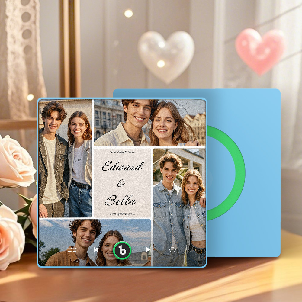 Custom Music Fridge Magnets Valentine's Day Gifts Custom Music Fridge Magnet Colorful Frame Album Fridge Magnet Can Play Songs Gift for Couple - Fridgebeats