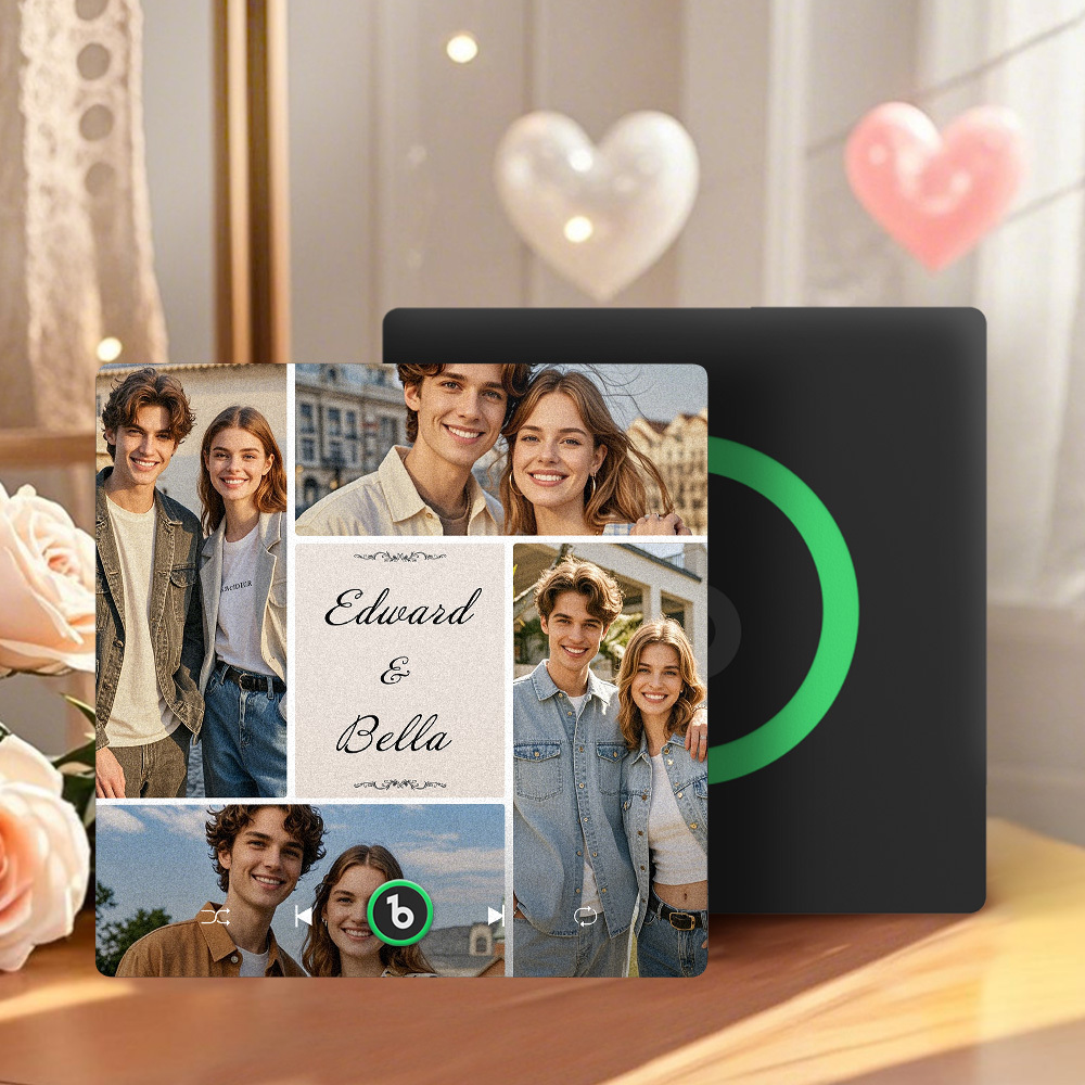 Custom Music Fridge Magnets Valentine's Day Gifts Custom Music Fridge Magnet Colorful Frame Album Fridge Magnet Can Play Songs Gift for Couple - Fridgebeats