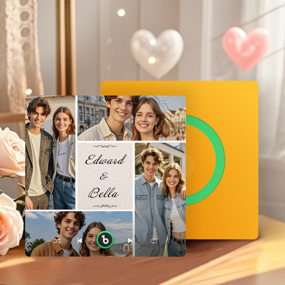 Custom Music Fridge Magnets Valentine's Day Gifts Custom Music Fridge Magnet Colorful Frame Album Fridge Magnet Can Play Songs Gift for Couple - Fridgebeats