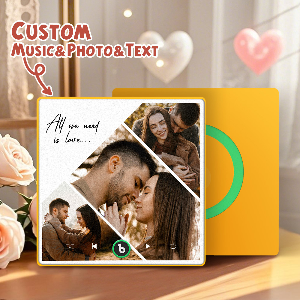 Custom Music Fridge Magnets Valentine's Day Gifts Custom Music Fridge Magnet Colorful Frame Album Fridge Magnet Can Play Songs Gift for Couple - Fridgebeats