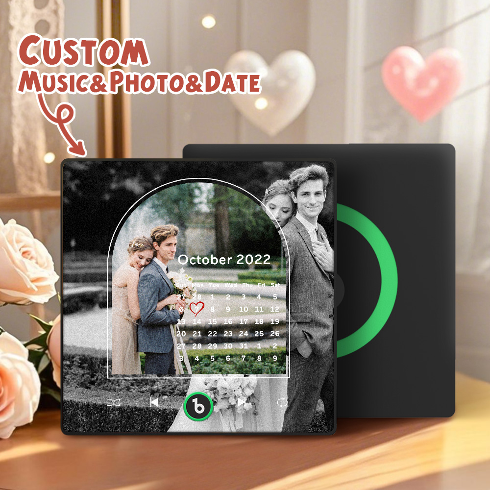 Custom Music Fridge Magnets Valentine's Day Gifts Custom Music Fridge Magnet Colorful Frame Album Fridge Magnet Can Play Songs Gift for Couple - Fridgebeats