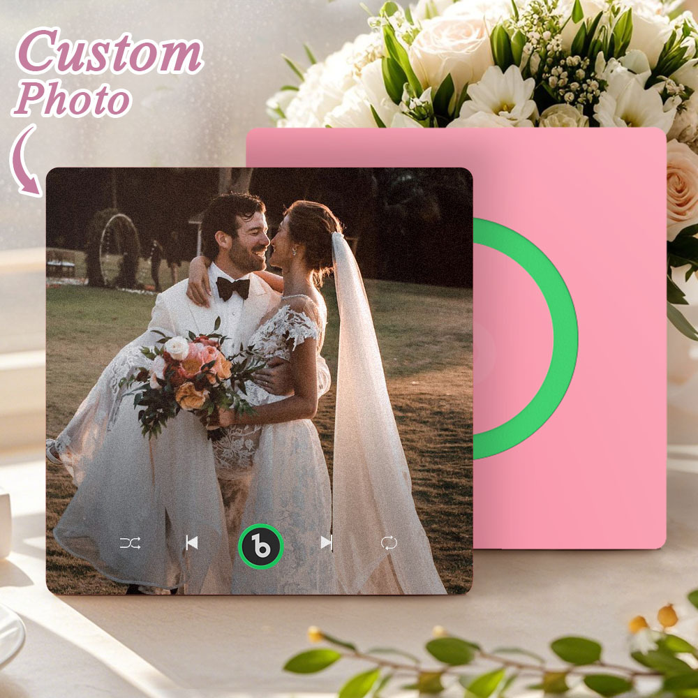 Custom Music & Photo Fridge Magnet Supports Bluetooth Connectivity Custom Music Fridge Magnet Couple Gift  Singing Refrigerator Magnet Wedding Gift for Him