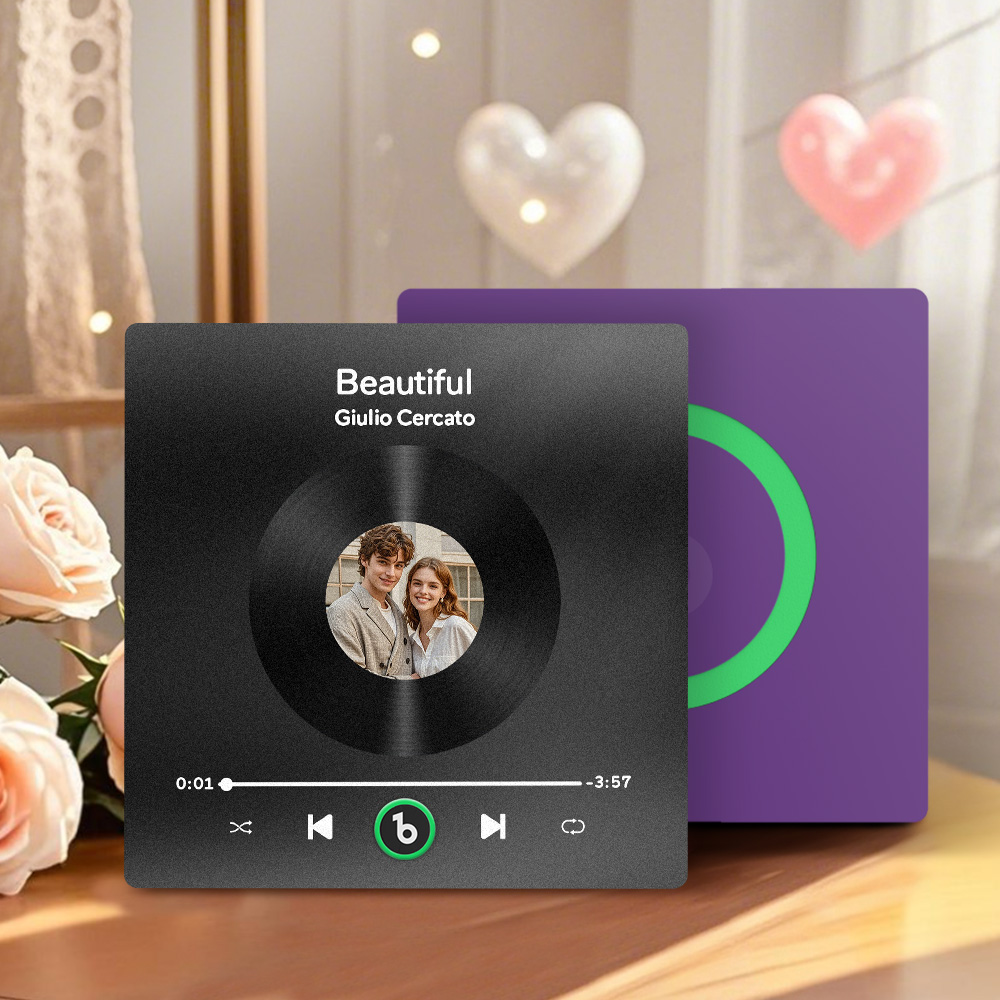 Custom Music Photo Fridge Magnet Personalized Photo Music Fridge Magnet That Can Play Music Without Cellphone Supports Bluetooth Connectivity Valentine's Day Gift for Her