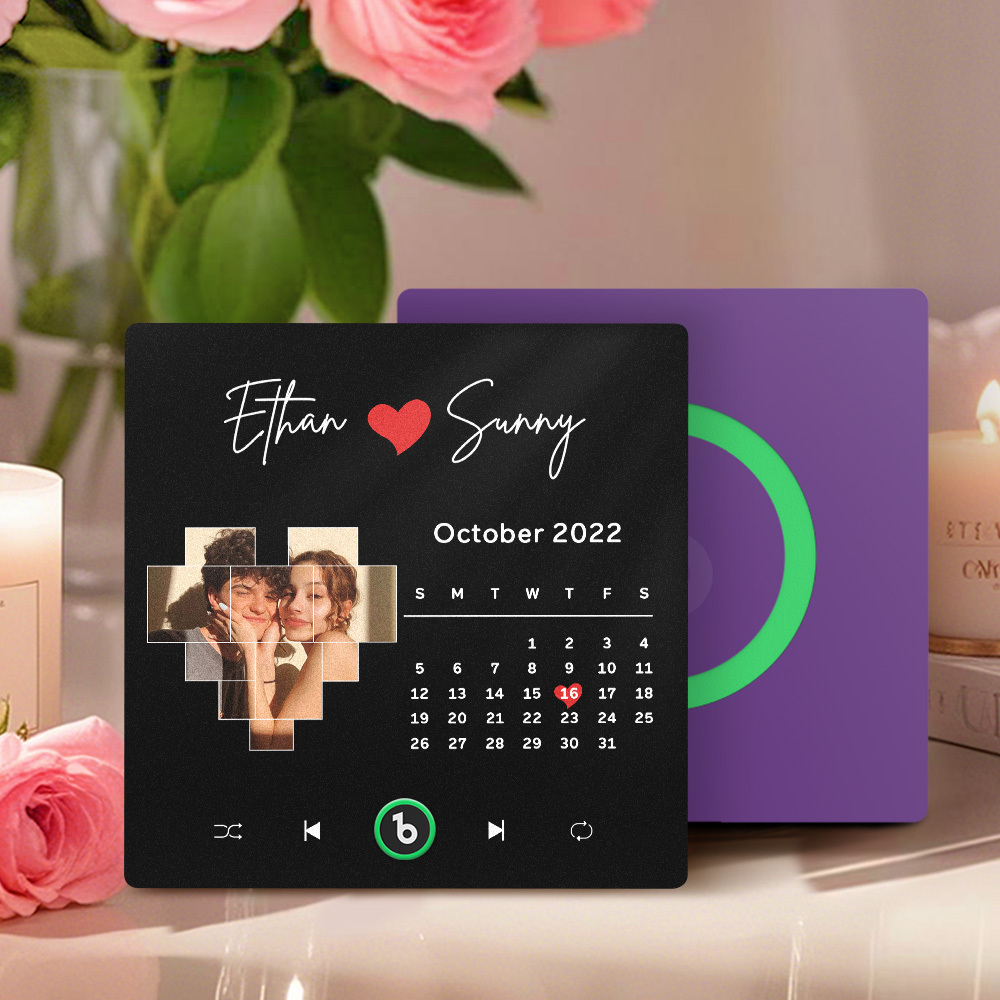 Custom Music, Photo & Text Fridge Magnet Supports Bluetooth Connectivity Valentine's Day Gifts