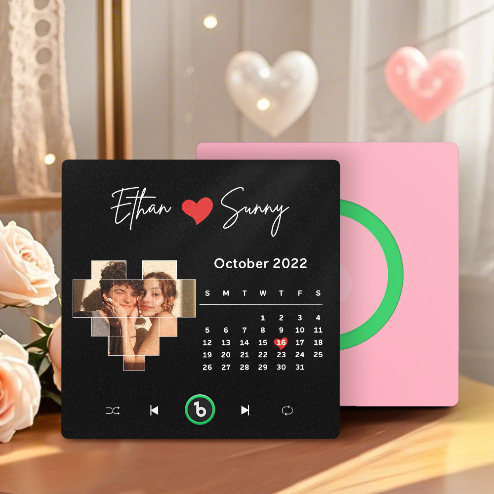 Custom Music, Photo & Text Fridge Magnet Supports Bluetooth Connectivity Valentine's Day Gifts