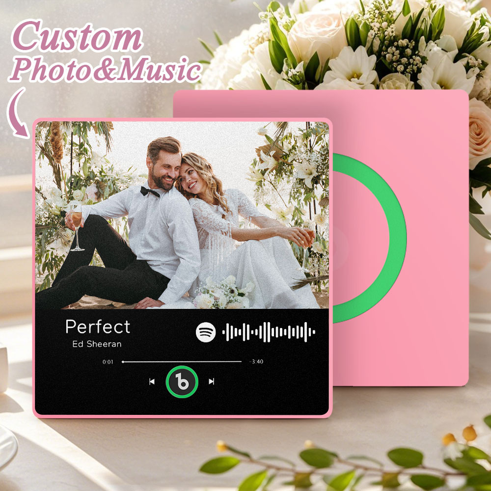 Custom Spotify Music Fridge Magnet Personalized Colorful Frame Album Fridge Magnet Music Wall Photo Sticker Song Magnets That Can Play Music Wedding Gifts for Her