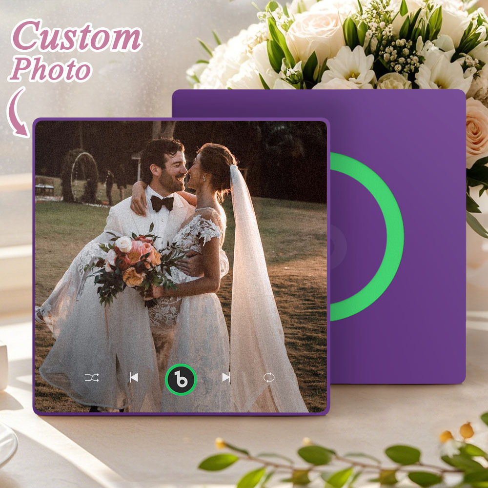 Custom Music & Photo Fridge Magnet Supports Bluetooth Connectivity Custom Music Fridge Magnet Couple Gift  Singing Refrigerator Magnet Wedding Gift for Him