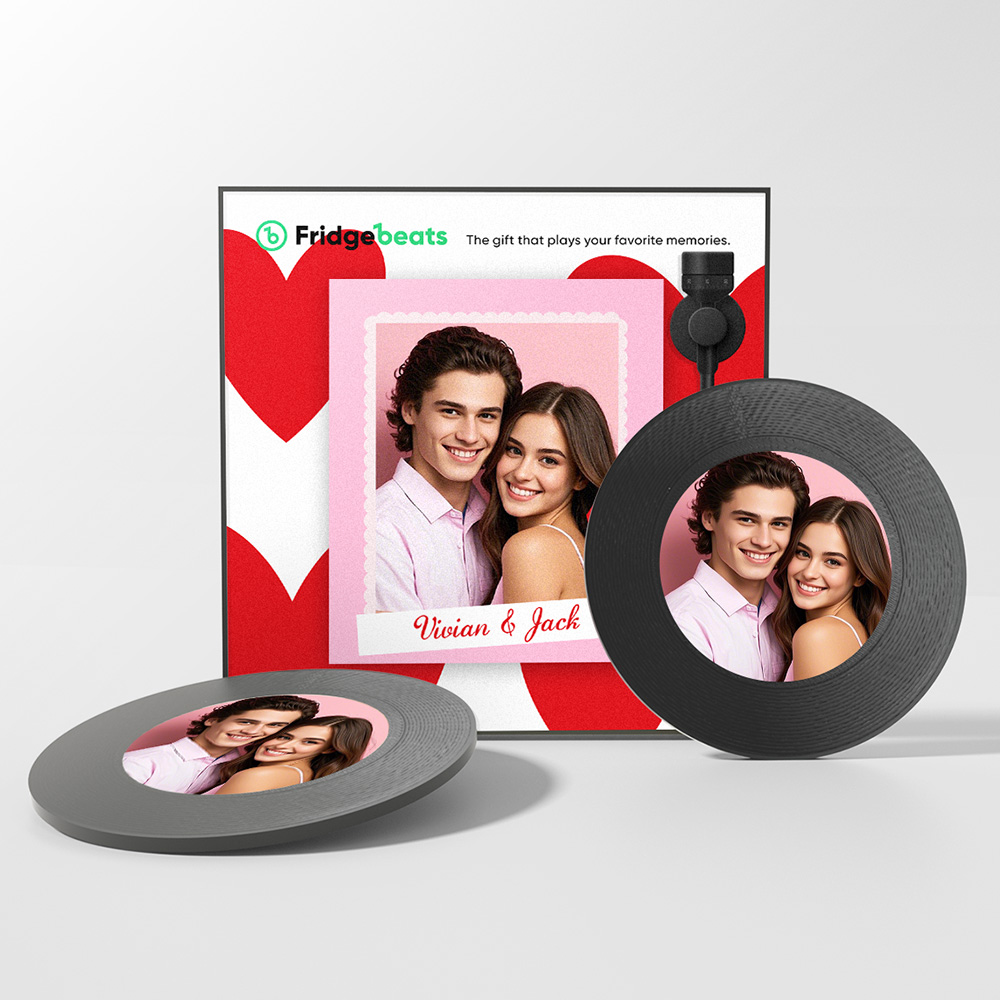 Upgraded Personalized Music Fridge Magnet That Play Songs Record Supports 1-6 Songs Couple's Gifts for Lover