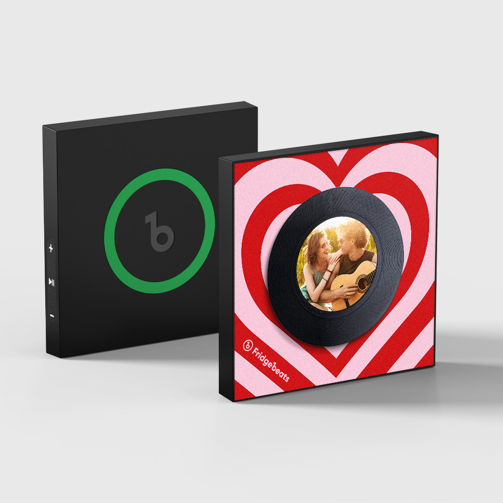 Custom Music And Photo Fridge Magnet Personalized Love Wave Fridge Magnet Gift for Couple Valentine's Day