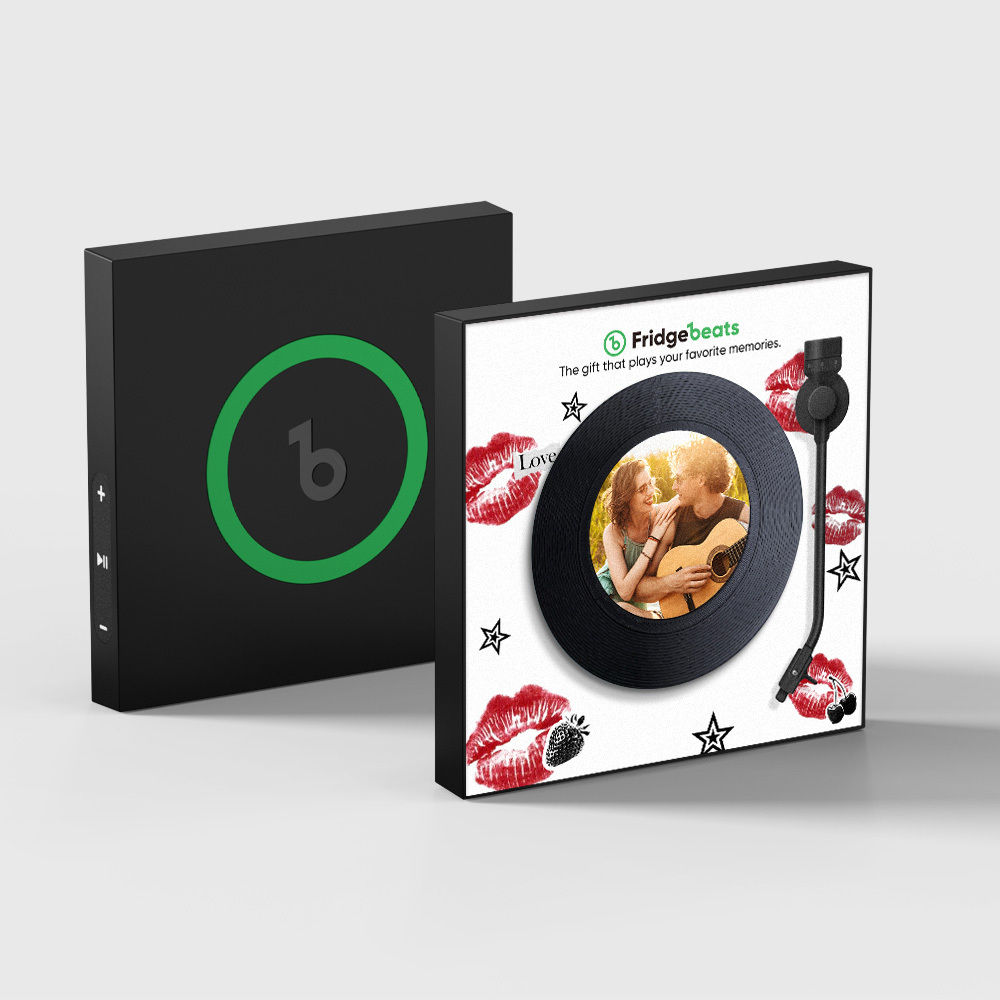 Custom Music And Photo Fridge Magnet Personalized Lip Fridge Magnet Valentine's Gift for Couple